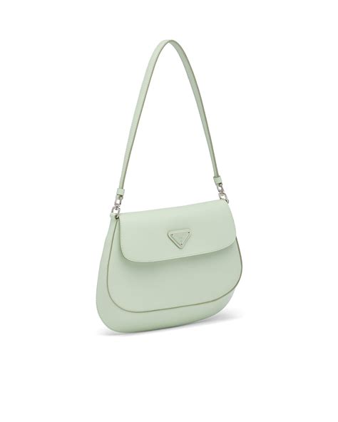 Prada Aqua Green Brushed Cleo Handbag 